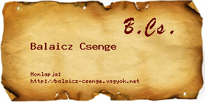 Balaicz Csenge névjegykártya